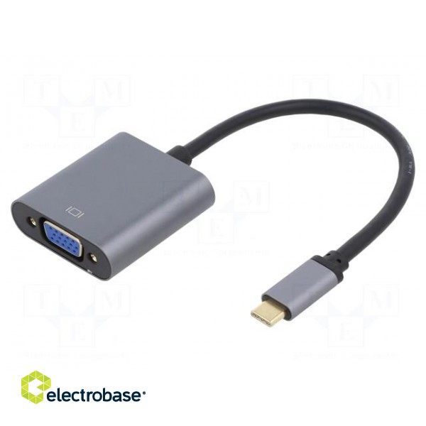 Adapter | USB 3.2 | D-Sub 15pin HD socket,USB C plug | gold-plated