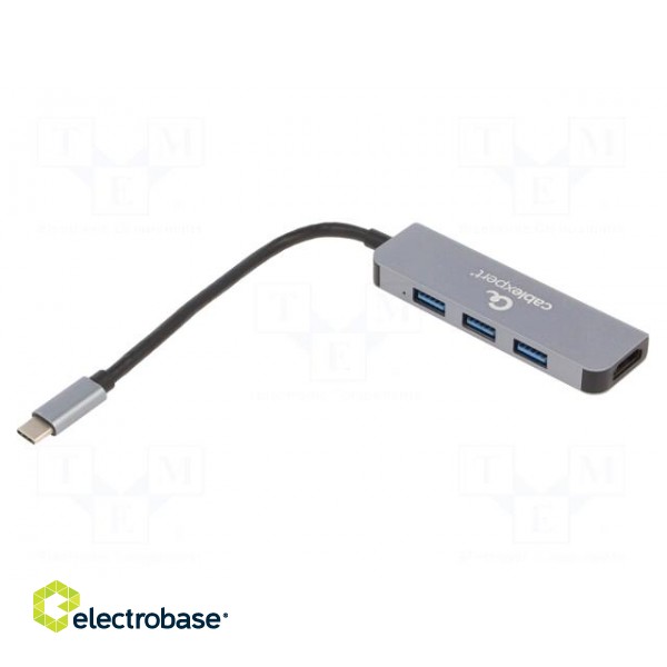 Adapter | USB 3.2 | HDMI socket,USB A socket x3,USB C plug | 0.09m