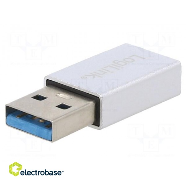 Adapter | USB 3.2 | USB A plug,USB C socket | Enclos.mat: aluminium фото 1