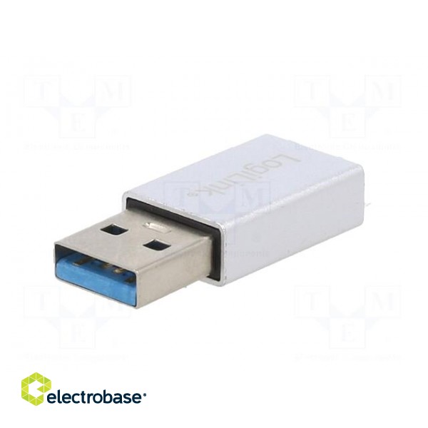 Adapter | USB 3.2 | USB A plug,USB C socket | Enclos.mat: aluminium image 2