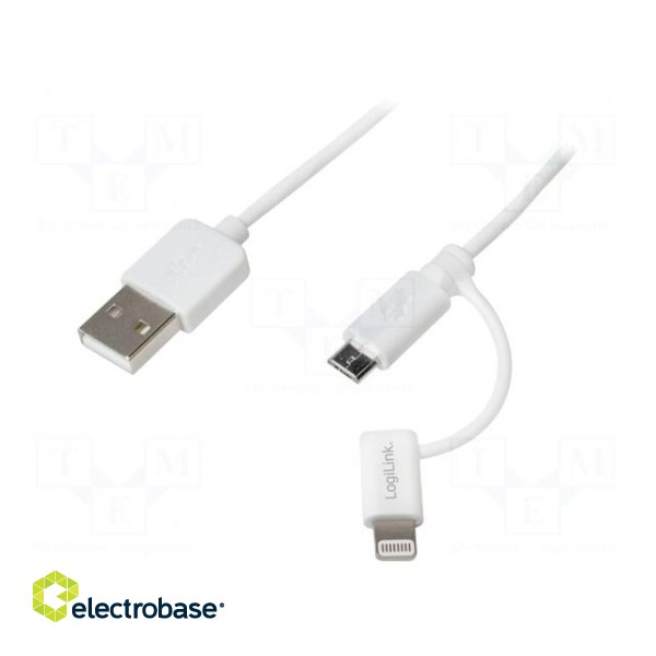 Cable | USB A plug,USB B micro plug,Apple Lightning plug | 1m