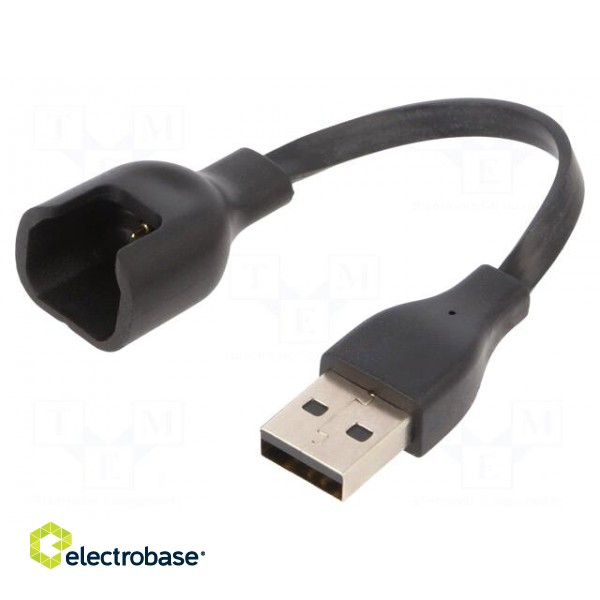 Cable: for smartwatch charging | 0.1m | black | 1A