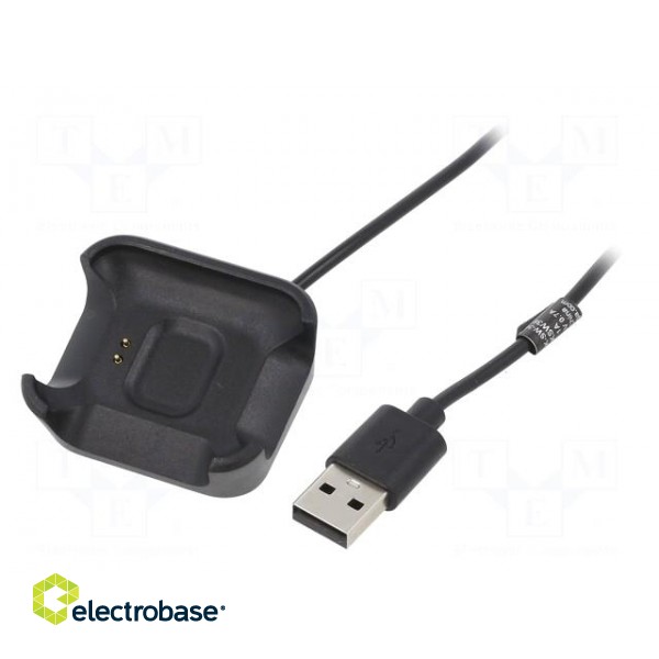 Cable: for smartwatch charging | 1m | black | 1A