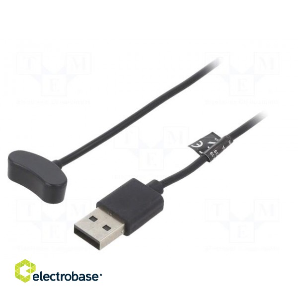Cable: for smartwatch charging | 1m | black | 1A