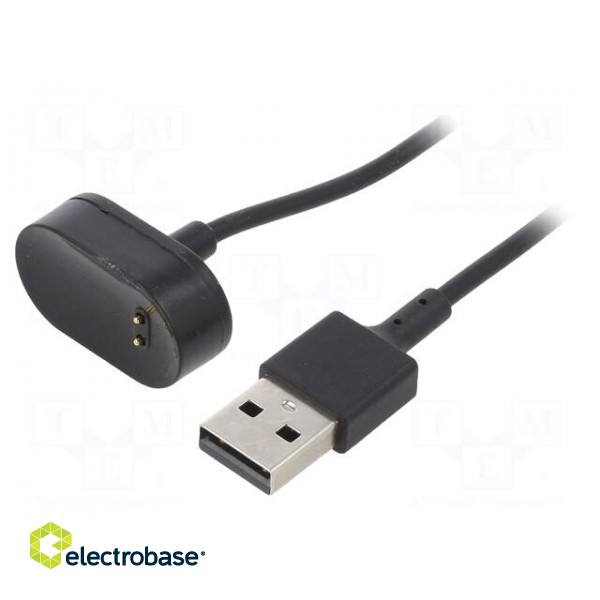 Cable: for smartwatch charging | 1m | black | 1A