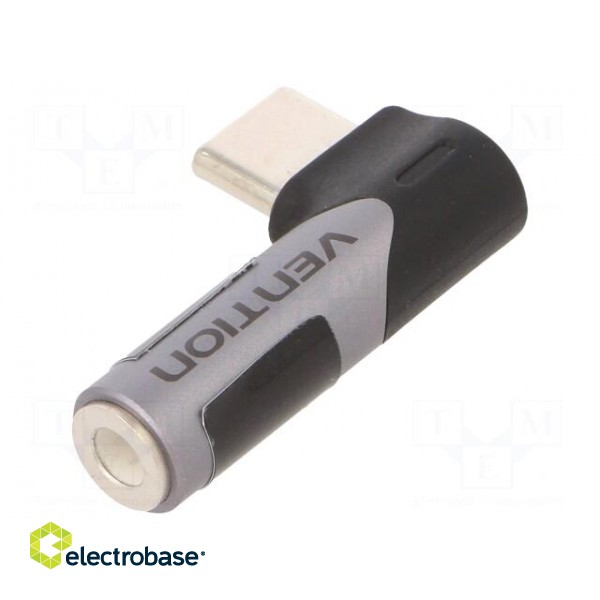 Adapter | Jack 3.5mm socket,USB C angled plug | nickel plated image 2