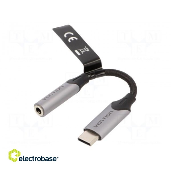 Cable | Jack 3.5mm socket,USB C plug | nickel plated | 0.1m | 29AWG