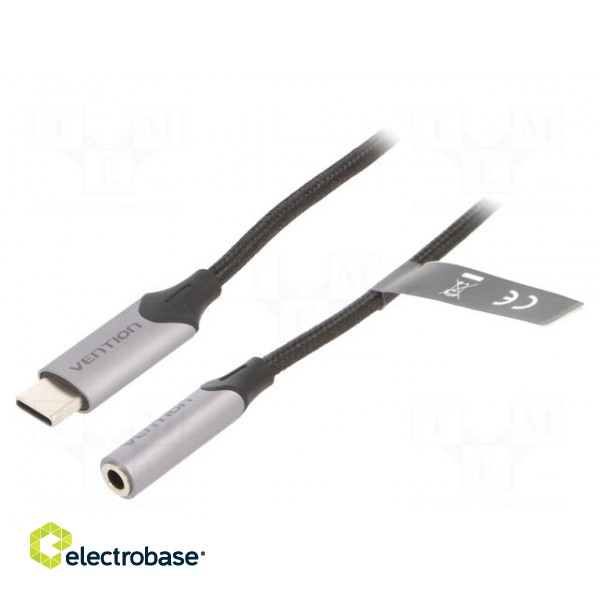 Cable | Jack 3.5mm socket,USB C plug | nickel plated | 1m | 29AWG