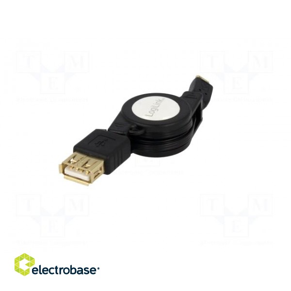 Cable | OTG,USB 2.0 | USB A socket,USB B micro plug | 0.75m | black image 2