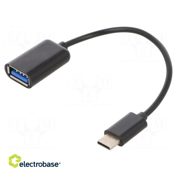 Cable | OTG,USB 2.0 | USB A socket,USB C plug | 0.2m | black | bag