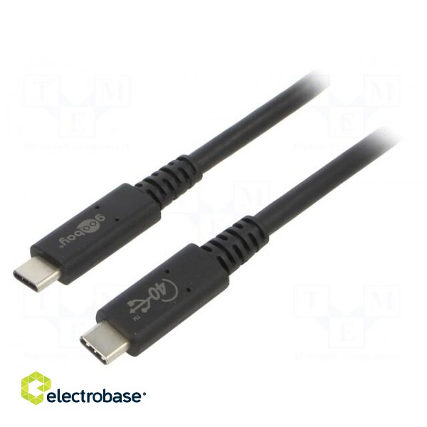 Cable | Thunderbolt 3,USB 4.0 | USB C plug,both sides | 1m | black