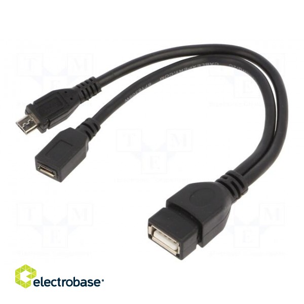 Cable | USB 2.0 | 0.15m | black | PVC | Cablexpert