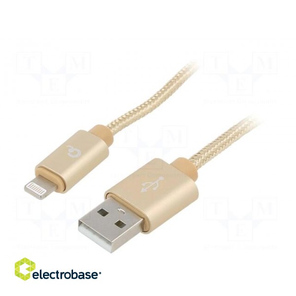Cable | USB 2.0 | Apple Lightning plug,USB A plug | gold-plated