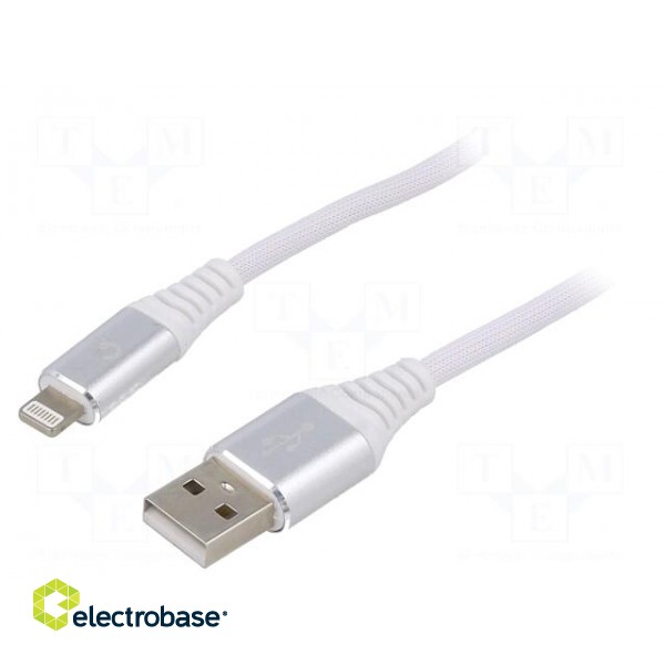 Cable | USB 2.0 | Apple Lightning plug,USB A plug | gold-plated | 2m