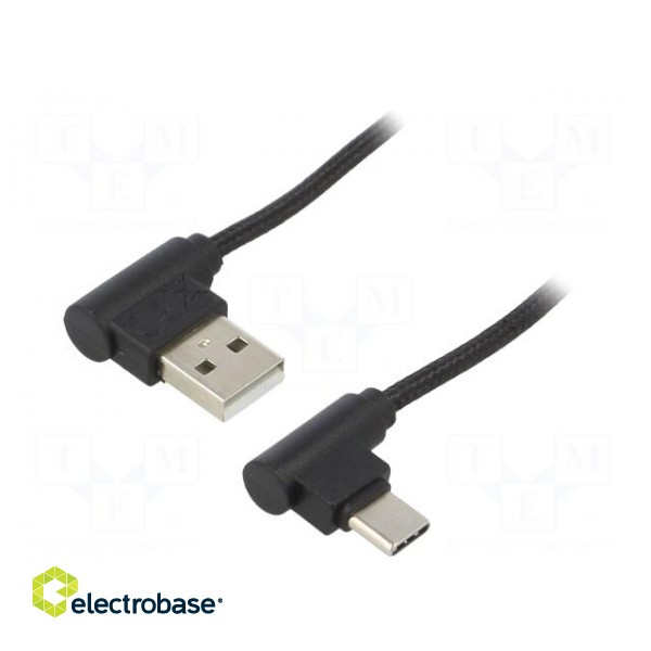 Cable | USB 2.0 | USB A angled plug,USB C angled plug | 1m