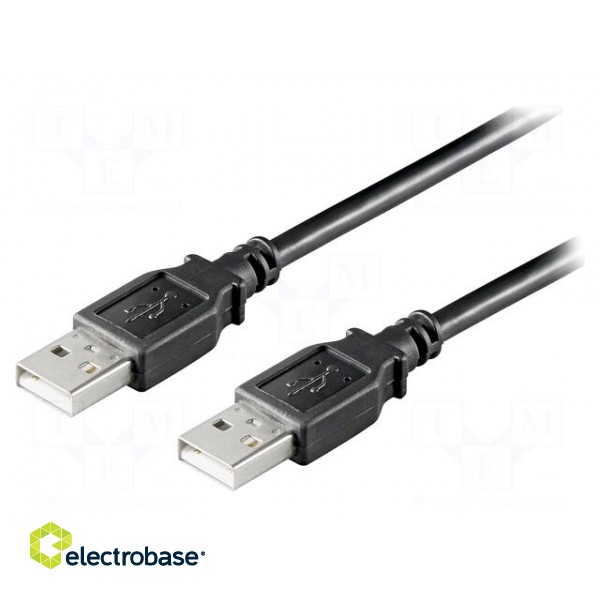 Cable | USB 2.0 | USB A plug,both sides | 1.8m | black | 480Mbps