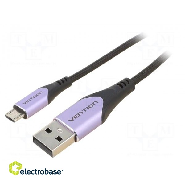 Cable | USB 2.0 | USB A plug,USB B micro plug | 1.5m | black | 480Mbps