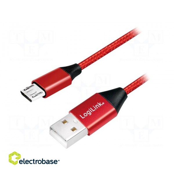 Cable | USB 2.0 | USB A plug,USB B micro plug | 1m | red