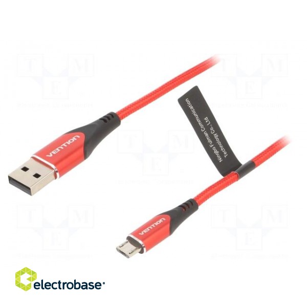 Cable | USB 2.0 | USB A plug,USB B micro plug | 1m | red | 480Mbps