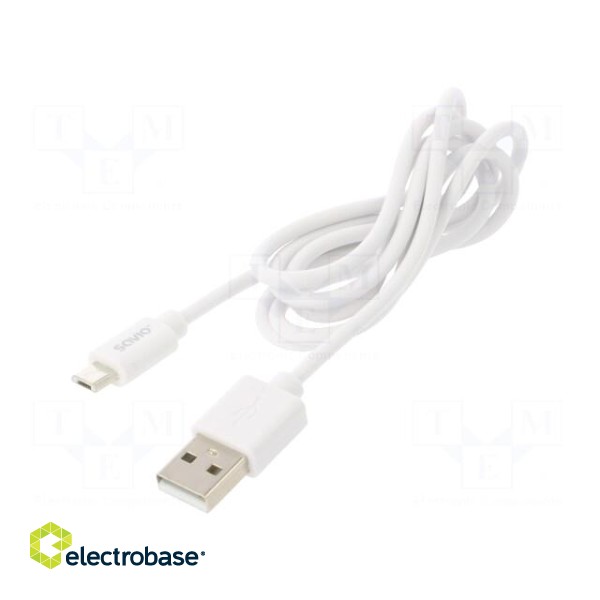 Cable | USB 2.0 | USB A plug,USB B micro plug | 1m | white | 480Mbps