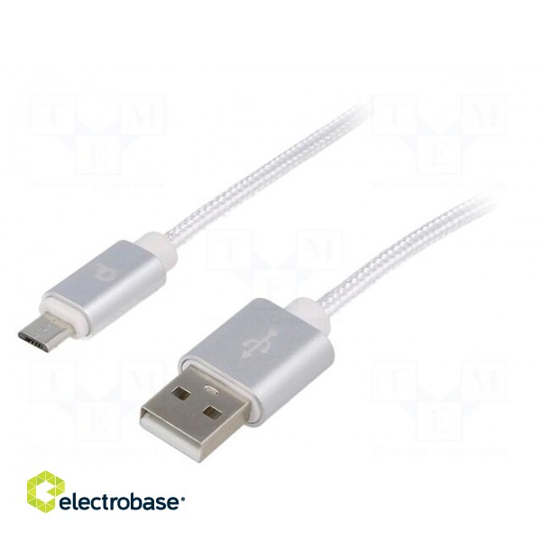 Cable | USB 2.0 | USB A plug,USB B micro plug | gold-plated | 1.8m