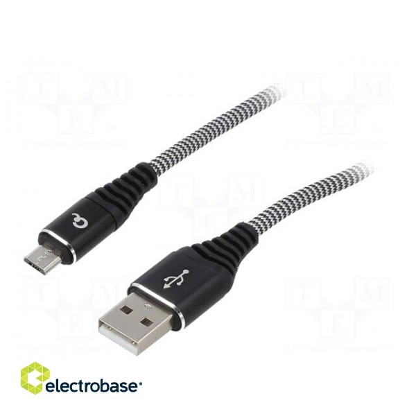 Cable | USB 2.0 | USB A plug,USB B micro plug | gold-plated | 1m