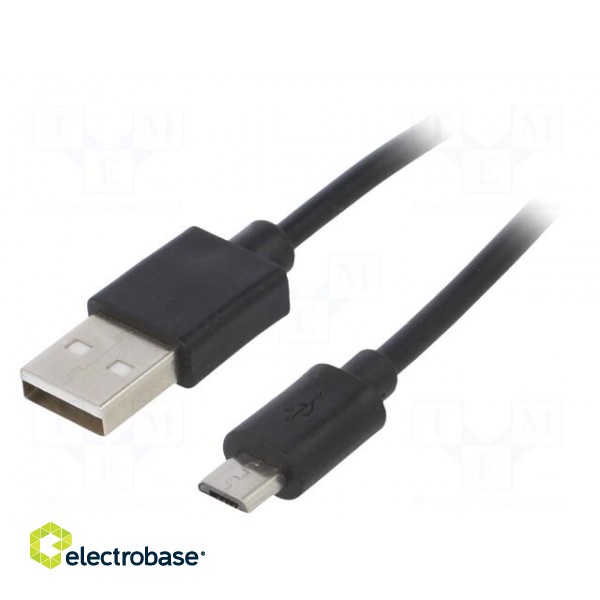 Cable | USB 2.0 | USB A plug,USB B micro plug | nickel plated | 1.8m