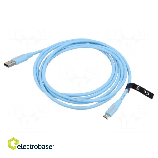 Cable | USB 2.0 | USB A plug,USB B micro plug | nickel plated | 2m