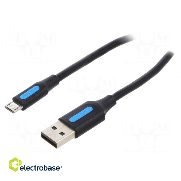 Cable | USB 2.0 | USB A plug,USB B micro plug | nickel plated | PVC