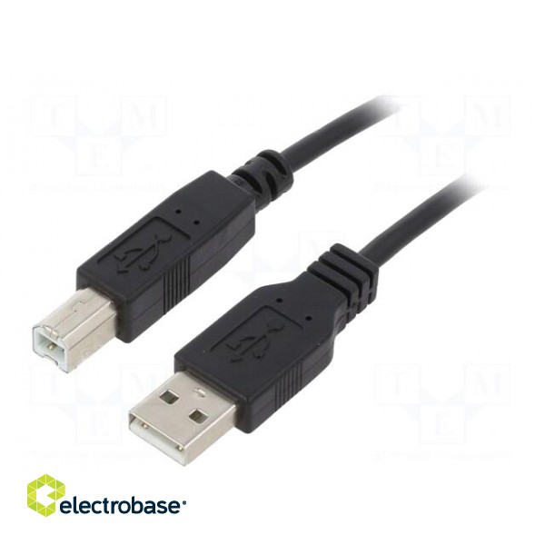 Cable | USB 2.0 | USB A plug,USB B plug | nickel plated | 0.91m