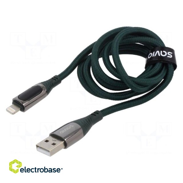 Cable | USB 2.0 | Apple Lightning plug,USB A plug | 1m | black | 12W