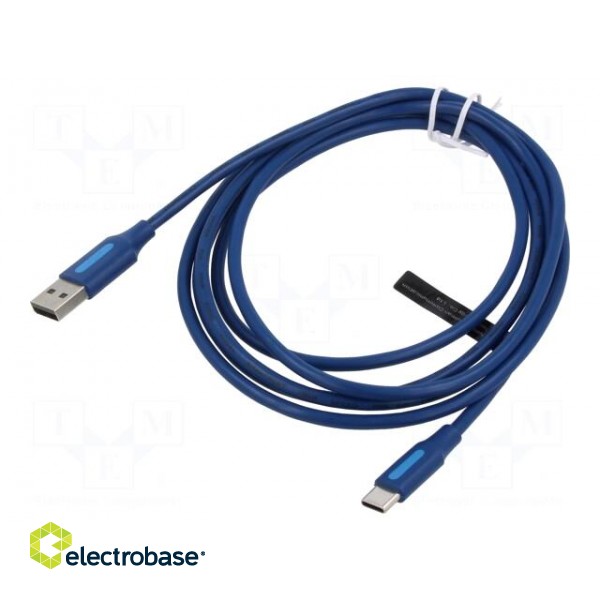 Cable | USB 2.0 | USB A plug,USB C plug | nickel plated | 2m | 480Mbps