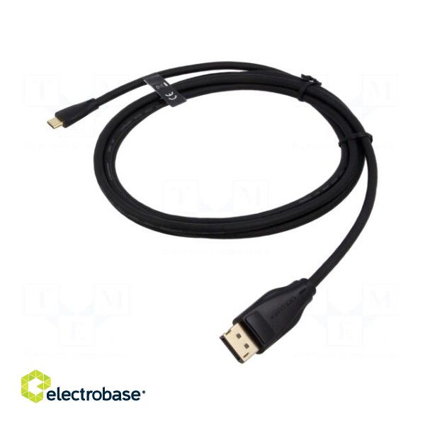 Cable | USB 2.0 | USB A plug,USB C plug | nickel plated | 3m | black