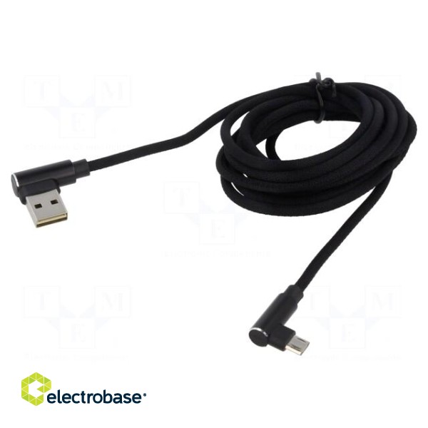 Cable | USB 2.0 | USB A reversible angled plug,USB C plug | 2m