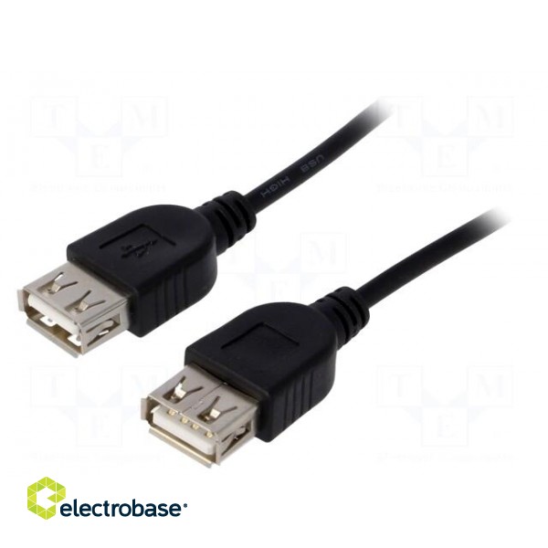 Cable | USB 2.0 | USB A socket,both sides | nickel plated | 1.8m