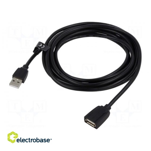 Cable | USB 2.0 | USB A socket,USB A plug | nickel plated | 0.5m