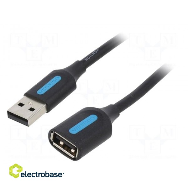 Cable | USB 2.0 | USB A socket,USB A plug | nickel plated | 1.5m