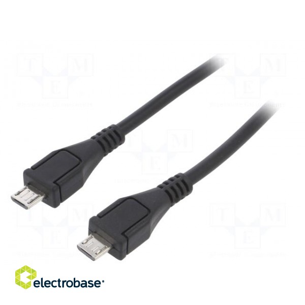 Cable | USB 2.0 | USB B micro plug,both sides | nickel plated | 0.6m