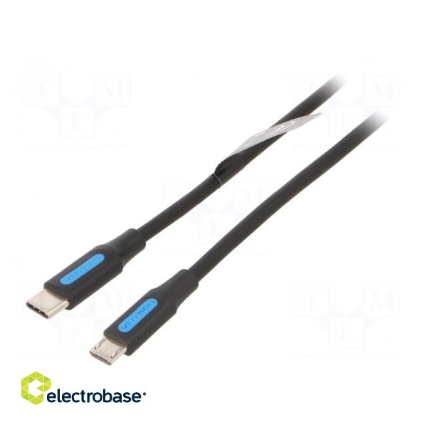 Cable | USB 2.0 | USB B micro plug,USB C plug | nickel plated | 1.5m