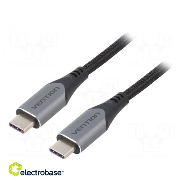 Cable | USB 2.0 | USB C plug,both sides | 1m | black | Core: Cu,tinned