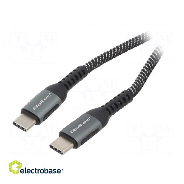 Cable | USB 2.0 | USB C plug,both sides | 1.5m | black-white | 480Mbps