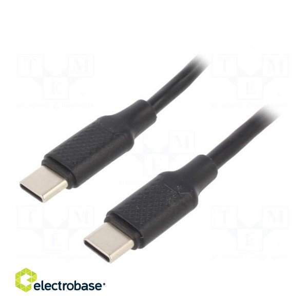 Cable | USB 2.0 | USB C plug,both sides | 1.5m | black | 480Mbps | 60W