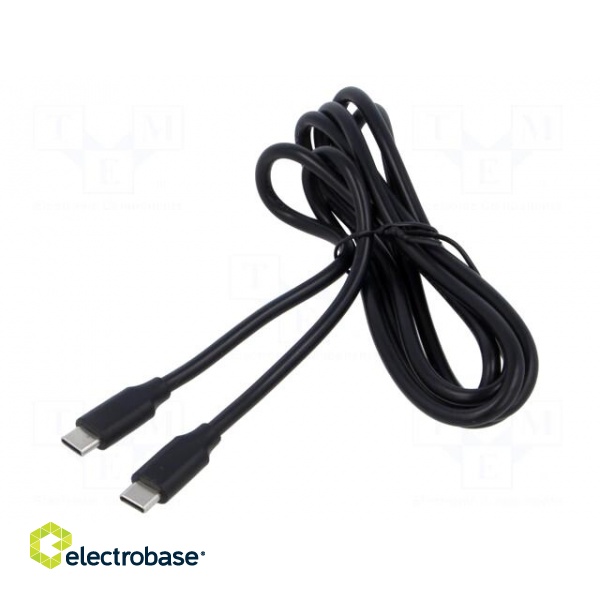 Cable | USB 2.0 | USB C plug,both sides | 1.5m | black | PVC | 60W | 4.6A