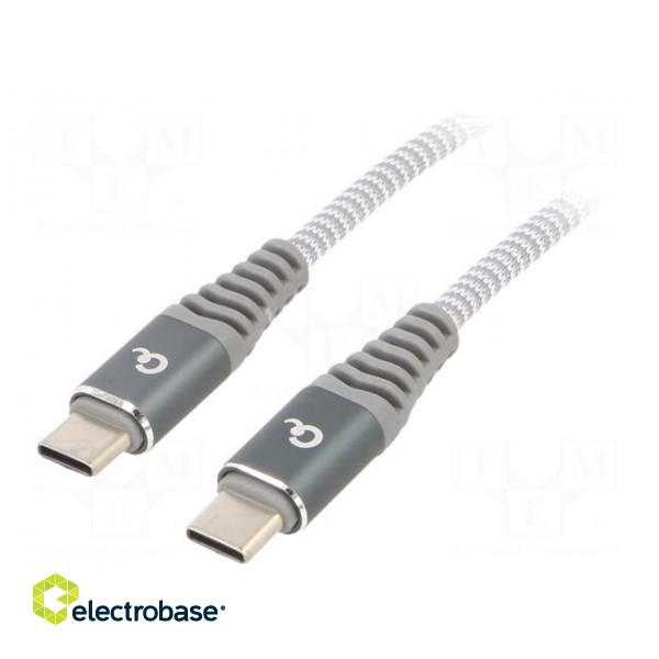 Cable | USB 2.0 | USB C plug,both sides | 1.5m | white-grey | 480Mbps