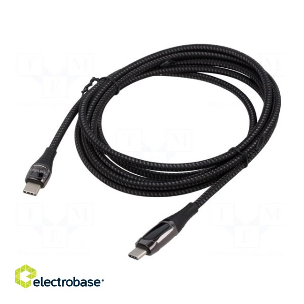 Cable | USB 2.0 | USB C plug,both sides | 2m | black | 480Mbps | 240W