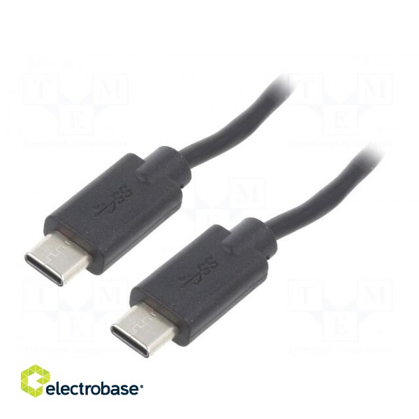 Cable | USB 2.0 | USB C plug,both sides | 3m | black