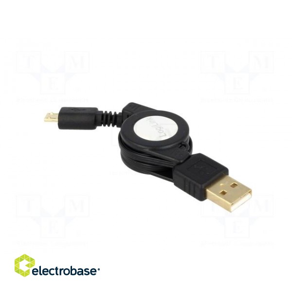 Cable | USB 2.0,retractable | USB A plug,USB B micro plug | 0.75m paveikslėlis 8