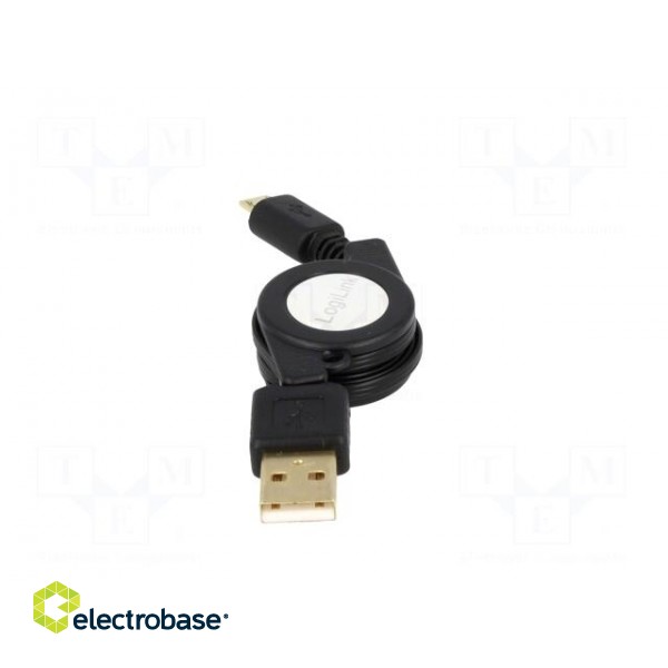 Cable | USB 2.0,retractable | USB A plug,USB B micro plug | 0.75m paveikslėlis 9