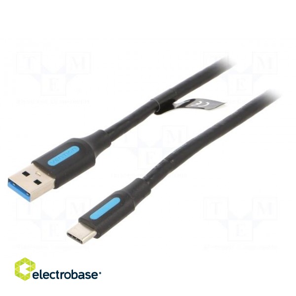 Cable | USB 3.0 | USB A plug,USB C plug | nickel plated | 0.5m | black