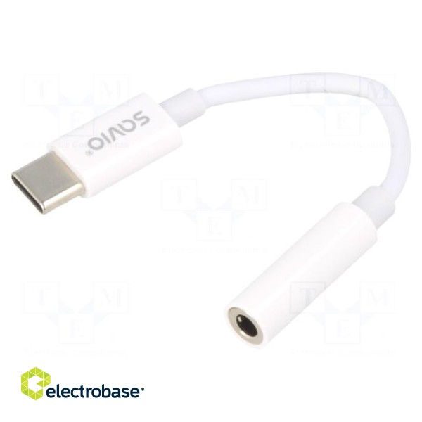 Cable | USB 3.1 | Jack 3.5mm socket,USB C plug | 0.11m | white